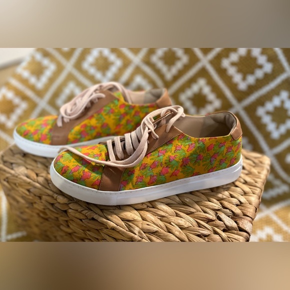 Anthropologie-Floral tennis shoe/sneaker-10M - Picture 8 of 9